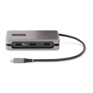 StarTech.com Adaptador Multipuertos USB-C - HDMI/DP 4K a 60Hz - Hub Ladrón USB de 3 Puertos - Power Delivery de Paso de 100W - GbE - Docking Station USB Tipo C de Viajes - Cable de 30cm