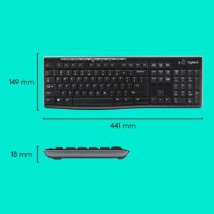 Logitech Wireless Combo MK270 teclado Ratón incluido USB QWERTZ Suizo Negro
