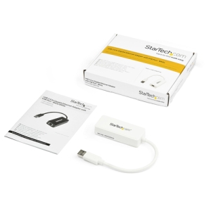 StarTech.com Adaptador Tarjeta de Red NIC Externa USB 3.0 de 1 Puerto Gigabit Ethernet RJ45 y Puerto USB - Blanco StarTech.com Adaptador Tarjeta de Red NIC Externa USB 3.0 de 1 Puerto Gigabit Ethernet RJ45 y Puerto USB - Blanco
