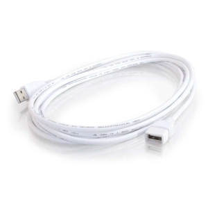 C2G Alargo de 3 m USB 2.0 A macho a A hembra, color blanco color blanco