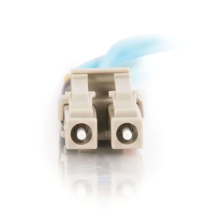 C2G Cable de fibra óptica multimodo dúplex de 2 m LC-LC 10 Gb 50/125 OM3 de PVC (LSZH), color azul claro