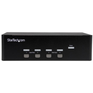 StarTech.com Conmutador KVM de 4 puertos con VGA doble y concentrador USB 2.0 de 2 puertos