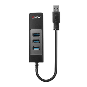Alternative view of Lindy 43176 hub de interfaz USB 3.2 Gen 1 (3.1 Gen 1) Type-A 5000 Mbit/s Negro