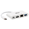 Tripp Lite U444-06N-H4GU-C Adaptador Multipuerto USB-C, 4K HDMI, Puerto USB-A, GbE y Carga PD, HDCP, Blanco Tripp Lite U444-06N-H4GU-C Adaptador Multipuerto USB-C
