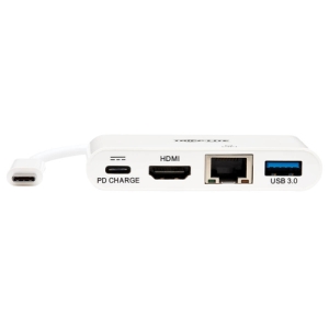 Tripp Lite U444-06N-H4GU-C Adaptador Multipuerto USB-C, 4K HDMI, Puerto USB-A, GbE y Carga PD, HDCP, Blanco Tripp Lite U444-06N-H4GU-C Adaptador Multipuerto USB-C, 4K HDMI, Puerto USB-A, GbE y Carga PD, HDCP, Blanco