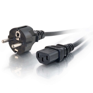 C2G Cable de alimentación europeo 16 AWG de 2 m (IEC320C13 a CEE7/7)