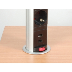 Equip 333304 unidad de distribución de energía (PDU) 3 salidas AC Negro, Plata