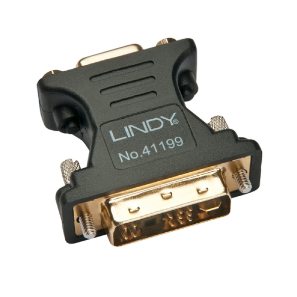 Lindy 41199 cambiador de género para cable VGA DVI-I Negro