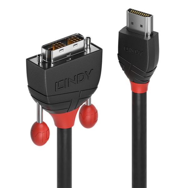 Lindy 36271 adaptador de cable de vídeo 1 m HDMI tipo A (Estándar) DVI-D Negro