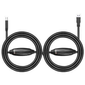 Alternative view of Lindy 43098 cable USB 10 m USB 3.2 Gen 1 (3.1 Gen 1) USB A USB B Negro