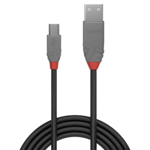 Alternative view of Lindy 36724 cable USB 3 m USB 2.0 USB A Mini-USB B Negro
