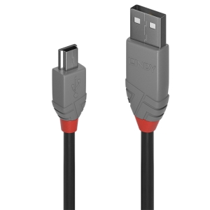 Lindy 36724 cable USB 3 m USB 2.0 USB A Mini-USB B Negro