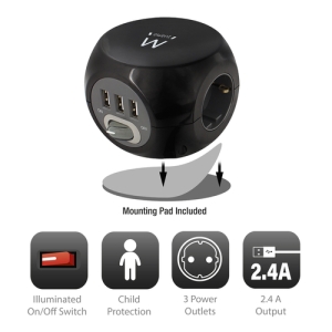 Ewent EW3938 adaptador e inversor de corriente Interior Negro Ewent EW3938 adaptador e inversor de corriente Interior Negro