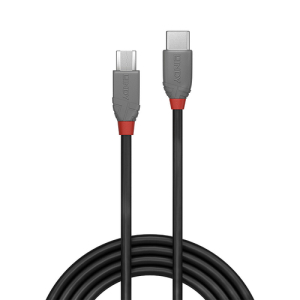 Lindy 36892 cable USB 2 m USB 2.0 USB C Micro-USB B Negro, Gris Gris