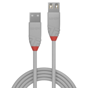Alternative view of Lindy 36712 cable USB 1 m USB 2.0 USB A Gris