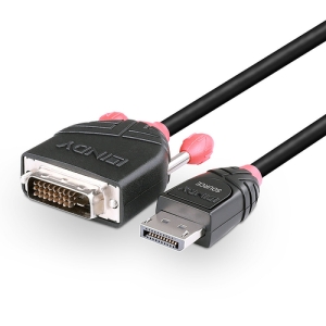 Lindy 41490 adaptador de cable de vídeo 1 m DVI-D DisplayPort Negro