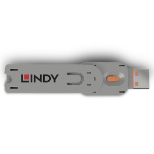 Lindy 40623 bloqueador de puerto Llave de bloqueador de puerto USB tipo A Naranja Acrilonitrilo butadieno estireno (ABS) 1 pieza(s)