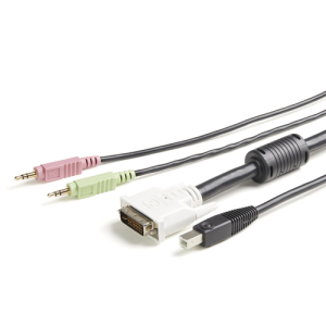 StarTech.com Cable KVM 4 en 1 de 1,8m con DVI USB Audio y Micrófono