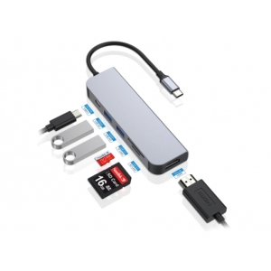 Conceptronic DONN02G hub de interfaz USB 3.2 Gen 1 (3.1 Gen 1) Type-C 5000 Mbit/s Aluminio