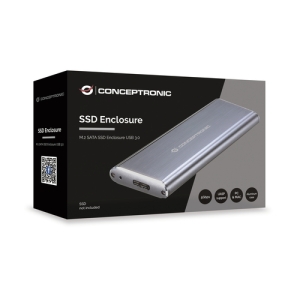 Conceptronic DDE03G caja para disco duro externo Caja externa para unidad de estado sólido (SSD) Gris M.2