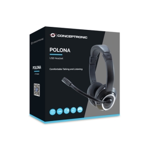 Conceptronic POLONA Auriculares Alámbrico Diadema Llamadas/Música USB tipo A Negro
