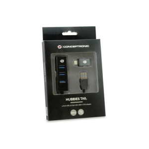 Conceptronic HUBBIES04B hub de interfaz USB 3.2 Gen 1 (3.1 Gen 1) Type-A 5000 Mbit/s Negro Conceptronic HUBBIES04B hub de interfaz USB 3.2 Gen 1 (3.1 Gen 1) Type-A 5000 Mbit/s Negro