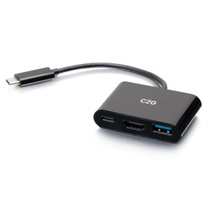 C2G Mini base USB-C 3 en 1 con alimentación HDMI