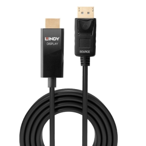 Alternative view of Lindy 40927 adaptador de cable de vídeo 3 m DisplayPort HDMI tipo A (Estándar) Negro