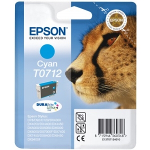 Epson Cheetah Singlepack Cyan T0712 DURABrite Ultra Ink