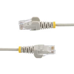 StarTech.com Cable Cat6 de 2,5m - Delgado - con Conectores RJ45 sin Enganches - Gris