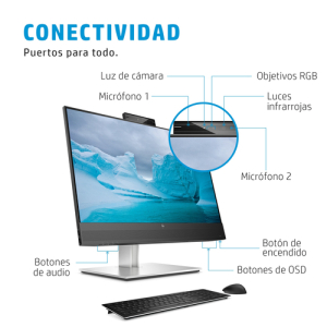 HP E24mv G4 60,5 cm (23.8") 1920 x 1080 Pixeles Full HD Negro, Plata