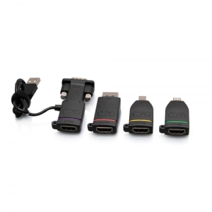 C2G Anillo universal de adaptadores 4K HDMI® con Mini DisplayPort™, DisplayPort, USB-C® y VGA codificados mediante colores USB-C® y VGA codificados mediante colores
