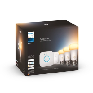 Philips Hue White ambiance Kit de inicio: 3 bombillas inteligentes E27 (1100) + regulador de intensidad