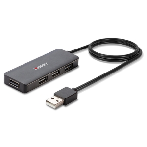Lindy 42986 hub de interfaz USB 2.0 480 Mbit/s Negro