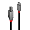 Lindy 36942 cable USB 2 m USB 2.0 USB C USB B Negro