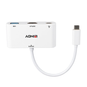 18 m HDMI + USB Type-A USB Tipo C Blanco