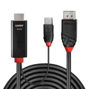 Alternative view of Lindy 41499 adaptador de cable de vídeo 2 m HDMI + USB Type-A DisplayPort Negro