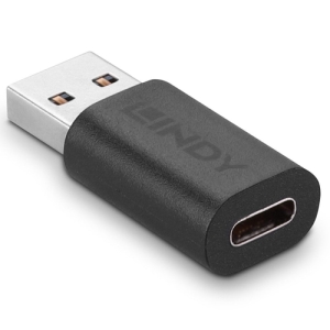 Alternative view of Lindy 41904 cambiador de género para cable USB 3.2 Type A USB 3.2 Type C Negro