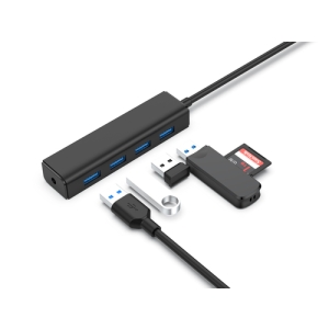 Conceptronic CTC4USB3 hub de interfaz USB 3.2 Gen 1 (3.1 Gen 1) Type-C 5000 Mbit/s Negro