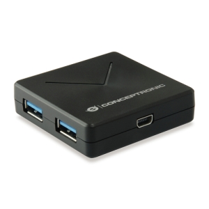 Conceptronic HUBBIES02B hub de interfaz USB 3.2 Gen 1 (3.1 Gen 1) Mini-B 5000 Mbit/s Negro