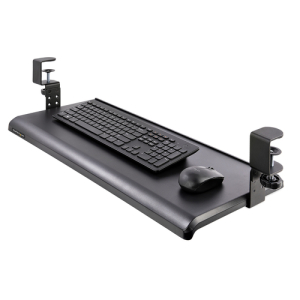 StarTech.com Bandeja Deslizante de Teclado para Debajo del Escritorio, Soporte de Mordaza, 2kg, Bandeja para Teclado, Soporte para Ratón, Ajuste de Altura (100, 120, or 140mm) or 140mm)