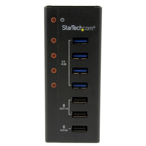 Alternative view of StarTech.com Hub Concentrador USB 3.0 (5Gbps) de 4 Puertos y 3 Puertos de Carga USB ( 2x 1A y 1x 2A) - Ladrón con Carcasa de Metal