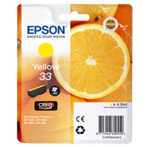 Epson Oranges C13T33444010 cartucho de tinta 1 pieza(s) Original Amarillo
