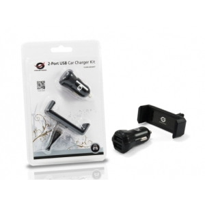 Conceptronic CUSBCAR2AKIT cargador de dispositivo móvil Negro Auto