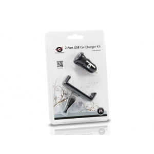 Conceptronic CUSBCAR2AKIT cargador de dispositivo móvil Negro Auto