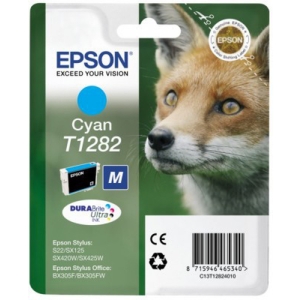Epson Fox Singlepack Cyan T1282 DURABrite Ultra Ink Epson Fox Singlepack Cyan T1282 DURABrite Ultra Ink