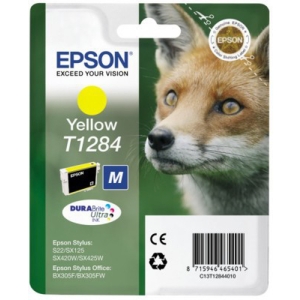 Epson Fox Singlepack Yellow T1284 DURABrite Ultra Ink Epson Fox Singlepack Yellow T1284 DURABrite Ultra Ink