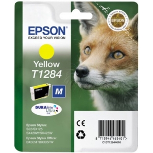 Epson Fox Singlepack Yellow T1284 DURABrite Ultra Ink Epson Fox Singlepack Yellow T1284 DURABrite Ultra Ink