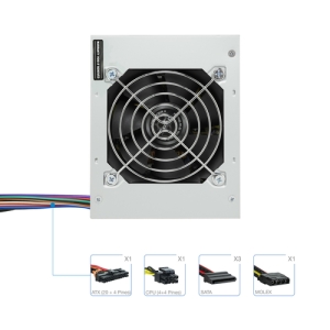 TooQ Fonte Ecopower II unidad de fuente de alimentación 500 W 20+4 pin ATX SFX Plata