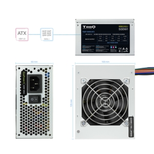 TooQ Fonte Ecopower II unidad de fuente de alimentación 500 W 20+4 pin ATX SFX Plata